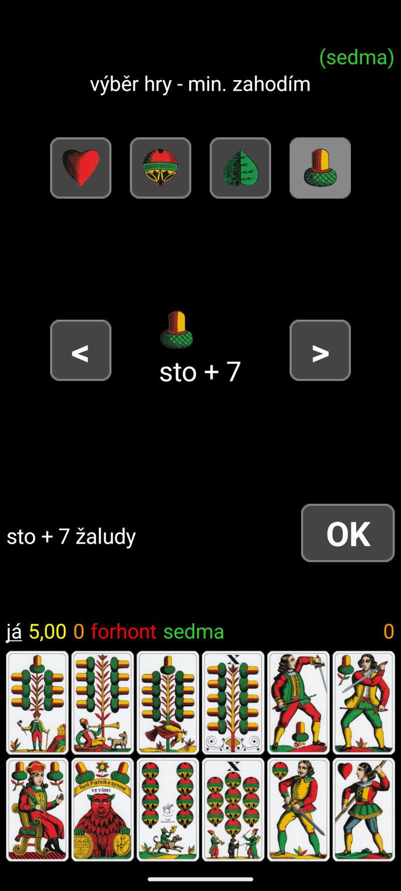 Licitovaný mariáš – ukázka 2